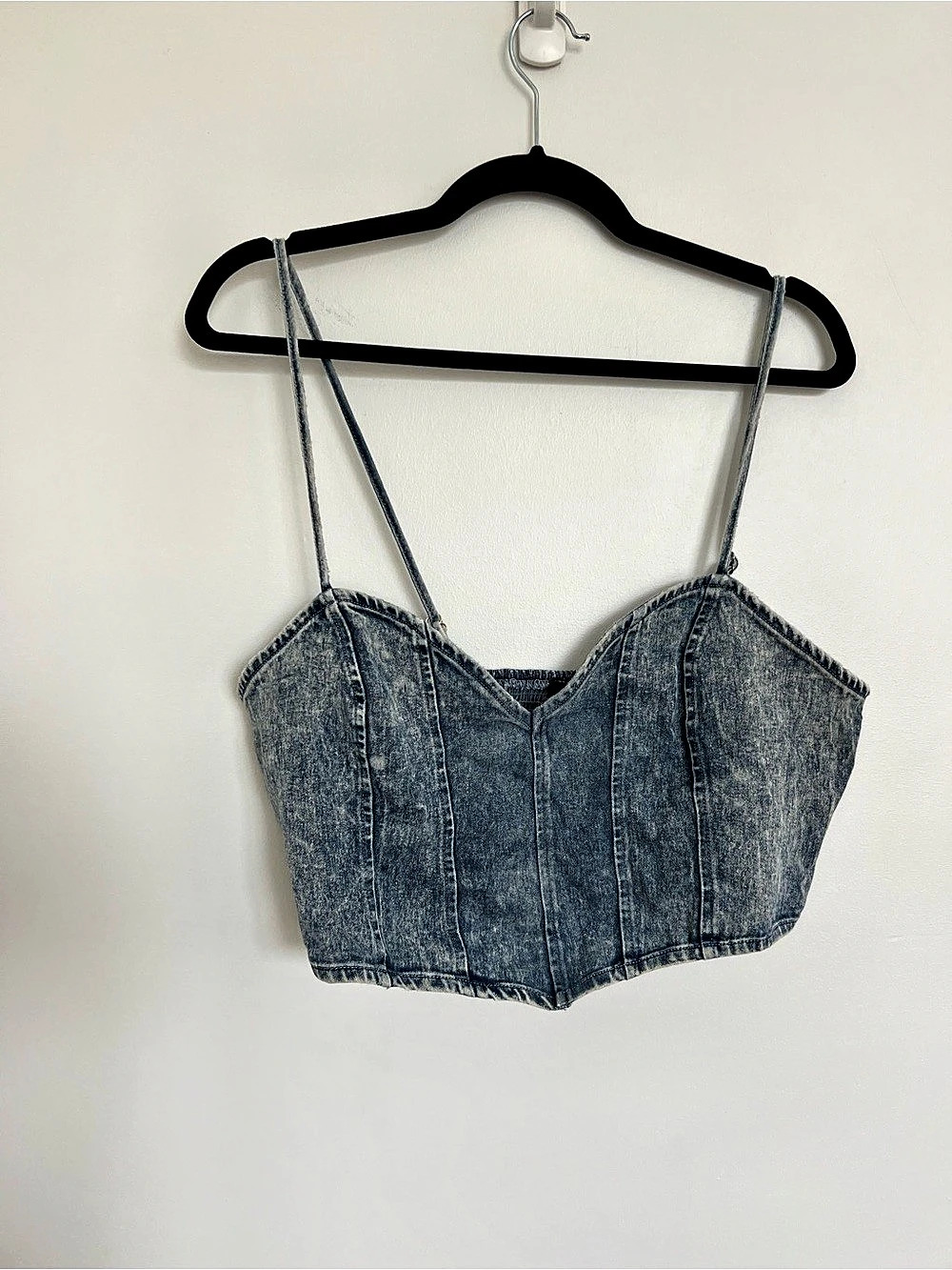 Jealous Tomato Denim Corset Crop Top in Blue Size XL
